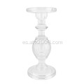 Soporte de candelabros de vidrio transparente con candelabros